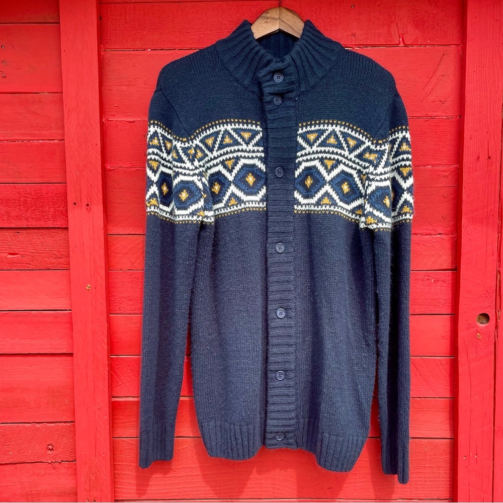 Southern wool blend long sleeve button down sweater cardigan